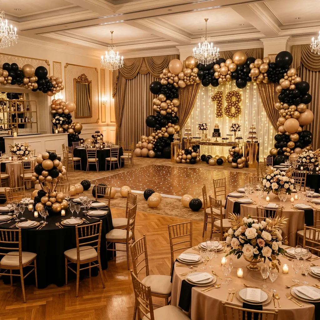 Decor expresiv pentru petrecerea de 18 ani